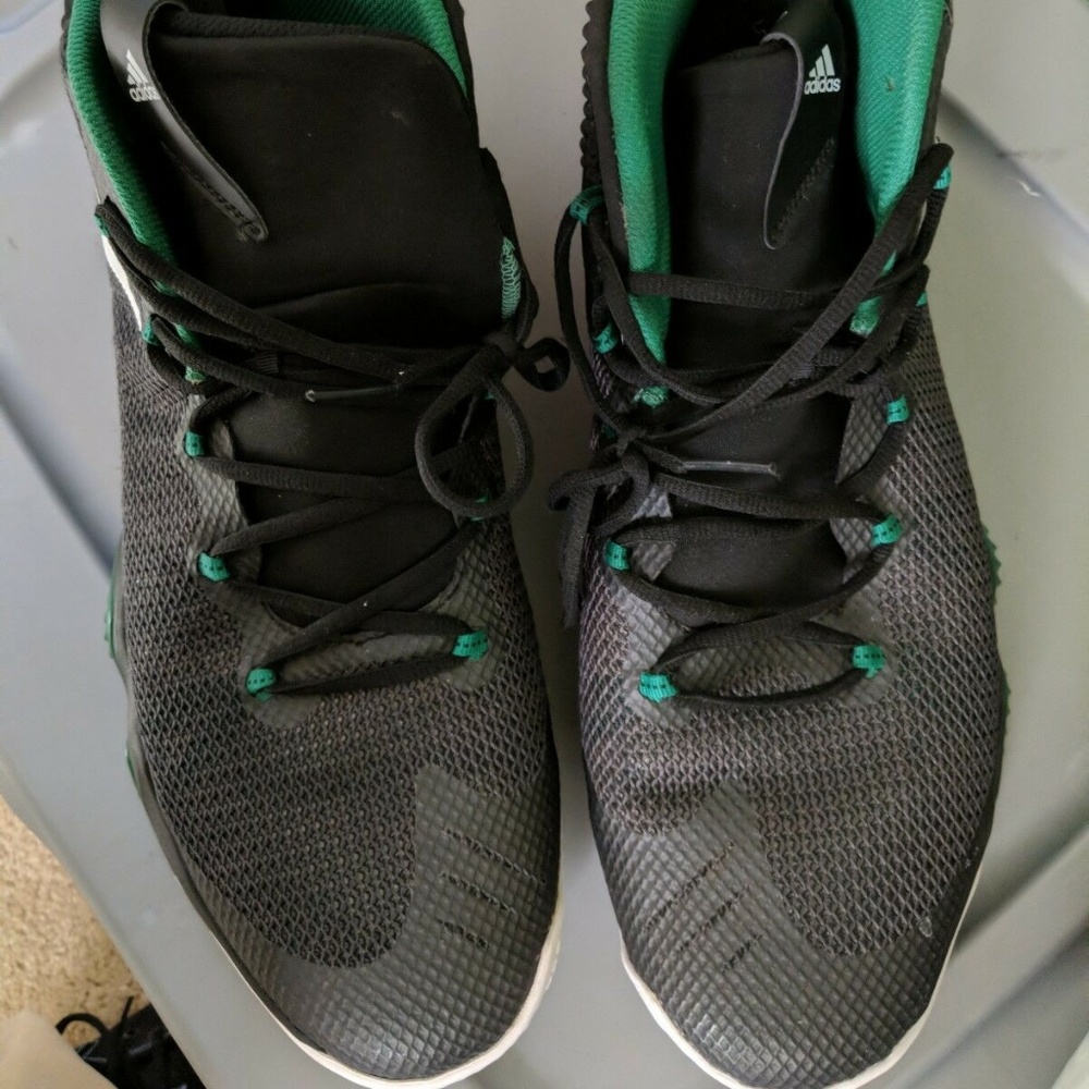 Mens Adidas Crazy Hustle Green Black Sport Basketb